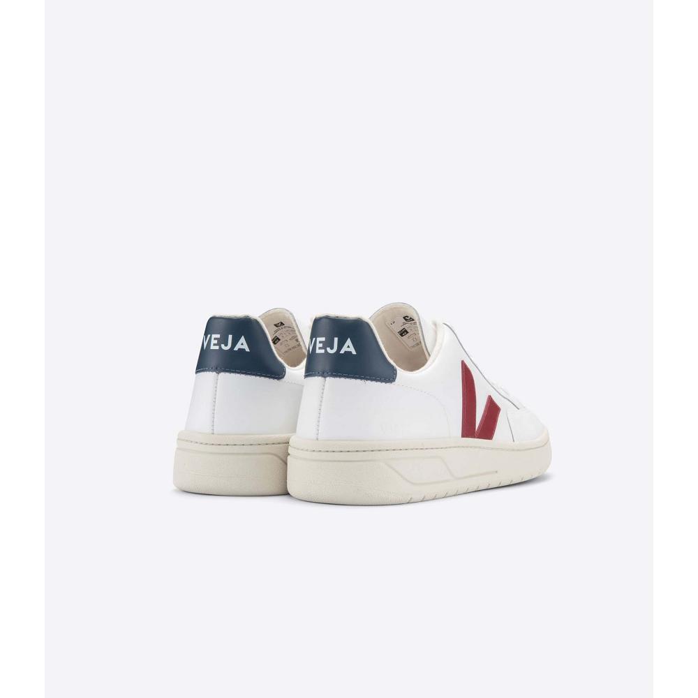 Veja V-12 LEATHER Tenisky Panske White/Red | SK 341PJJ